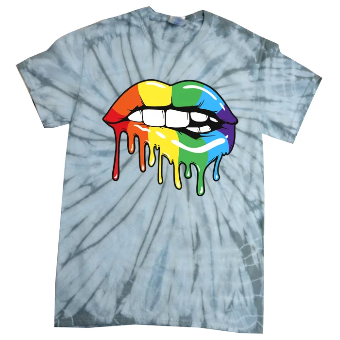 Lgbt Rainbow Lip Pro Pride Month Tie-Dye T-Shirt