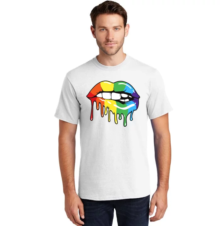 Lgbt Rainbow Lip Pro Pride Month Tall T-Shirt