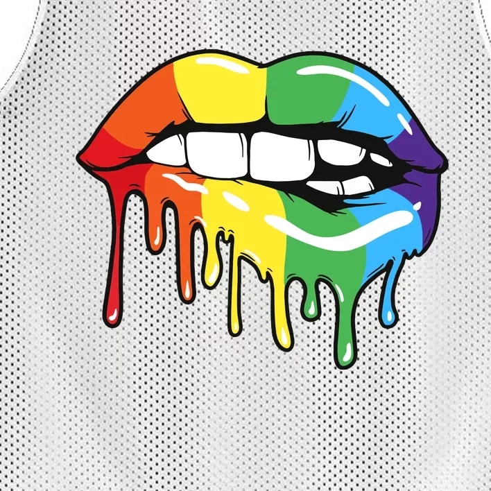 Lgbt Rainbow Lip Pro Pride Month Mesh Reversible Basketball Jersey Tank