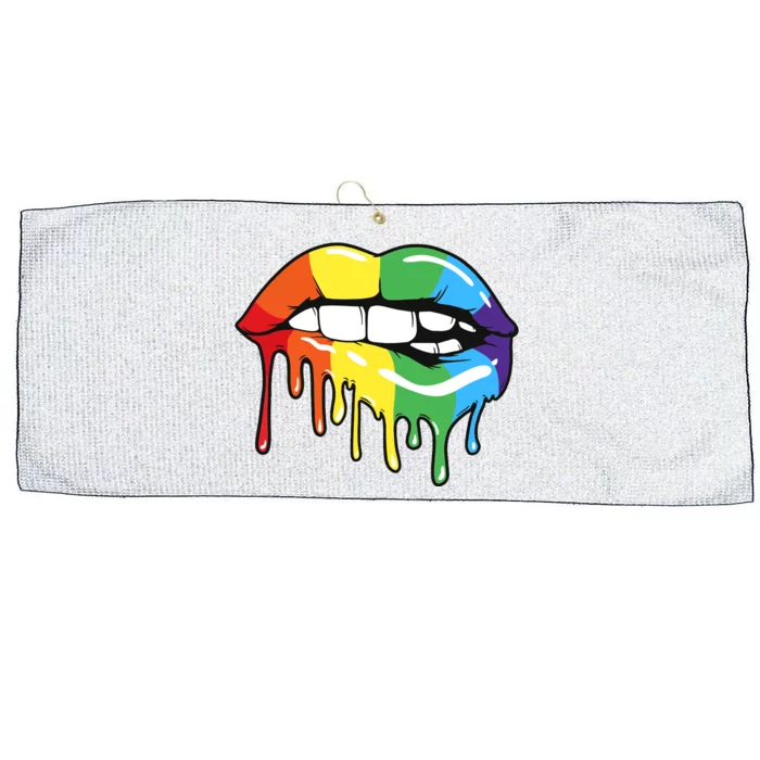 Lgbt Rainbow Lip Pro Pride Month Large Microfiber Waffle Golf Towel