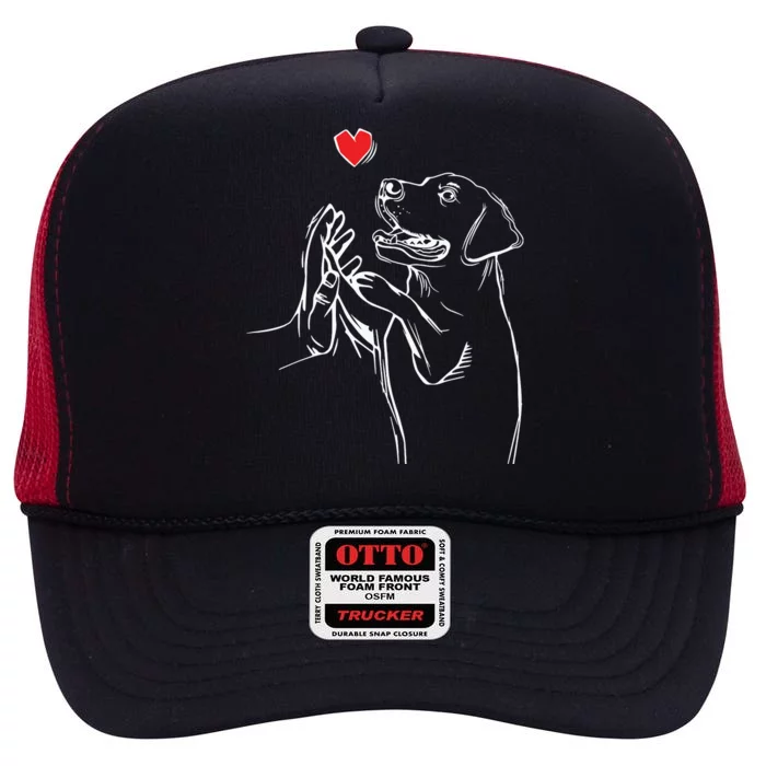 Labrador Retriever Love Golden Black Lab Dad Mom High Crown Mesh Trucker Hat