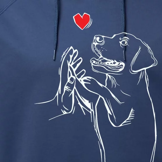 Labrador Retriever Love Golden Black Lab Dad Mom Performance Fleece Hoodie