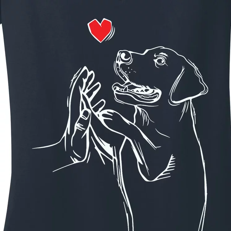 Labrador Retriever Love Golden Black Lab Dad Mom Women's V-Neck T-Shirt