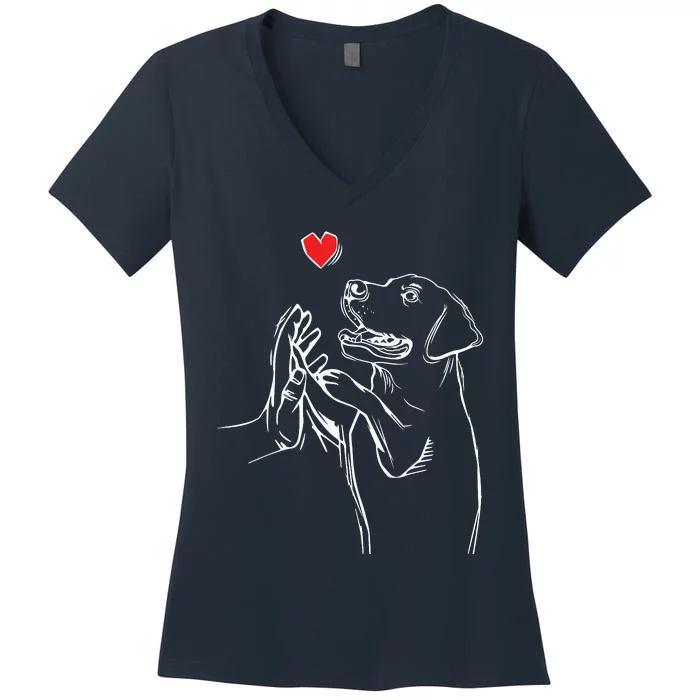 Labrador Retriever Love Golden Black Lab Dad Mom Women's V-Neck T-Shirt