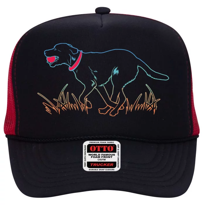 Labrador Retriever Lover Black Lab Gift Fetch Tee High Crown Mesh Trucker Hat