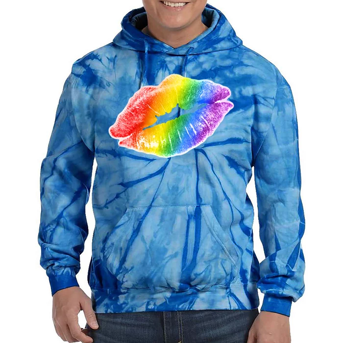 Lgbtq Rainbow Lips Colorful Lgbtqia Pride S S Gift Tie Dye Hoodie