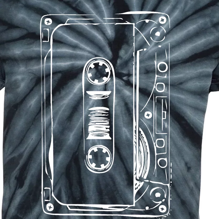 Love Retro Mixtape 80's Blank Cassette Tape Kids Tie-Dye T-Shirt