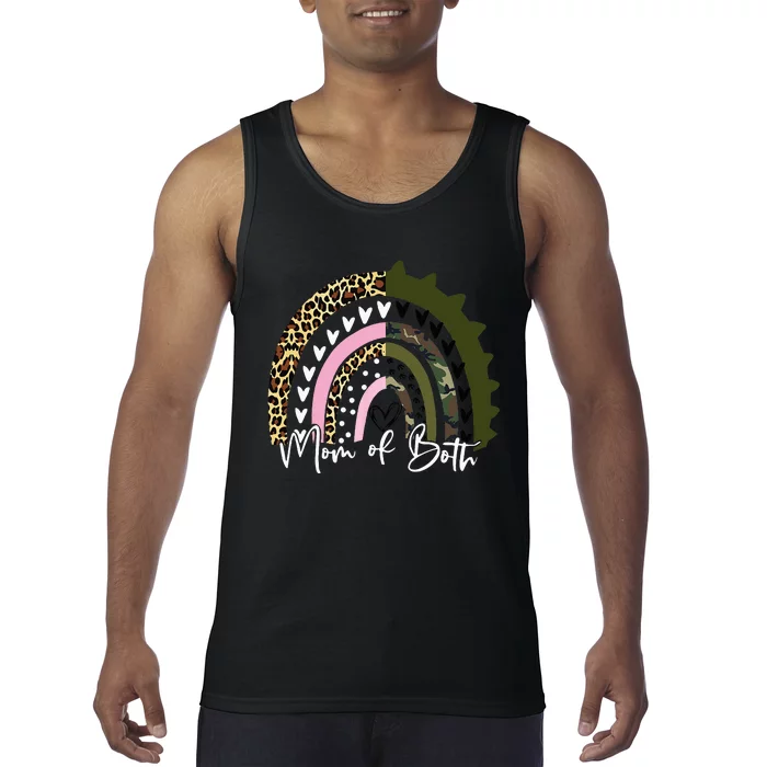 Leopard Rainbow Mother of Daughter And Son Mom of Both Gift Tank Top