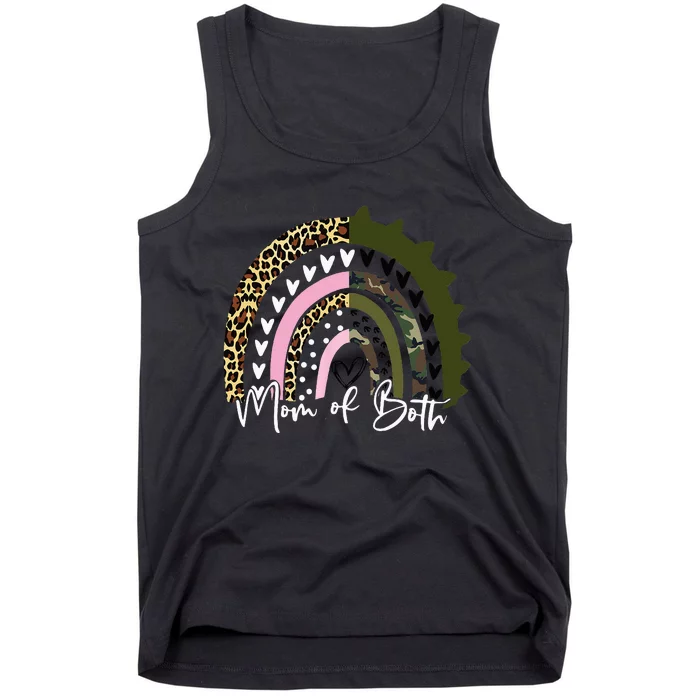 Leopard Rainbow Mother of Daughter And Son Mom of Both Gift Tank Top