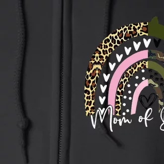 Leopard Rainbow Mother of Daughter And Son Mom of Both Gift Full Zip Hoodie