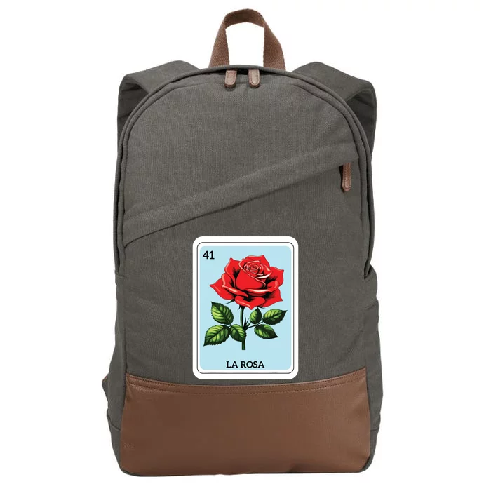 La Rosa Mexican Lottery Card Game Cotton Canvas Backpack