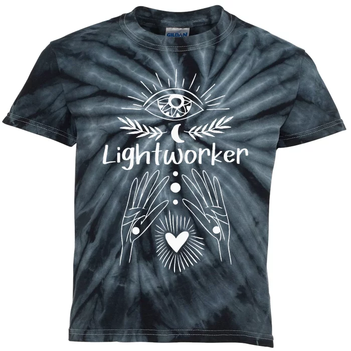 Lightworker Reiki Master Holistic Healer Chakra Healing Kids Tie-Dye T-Shirt