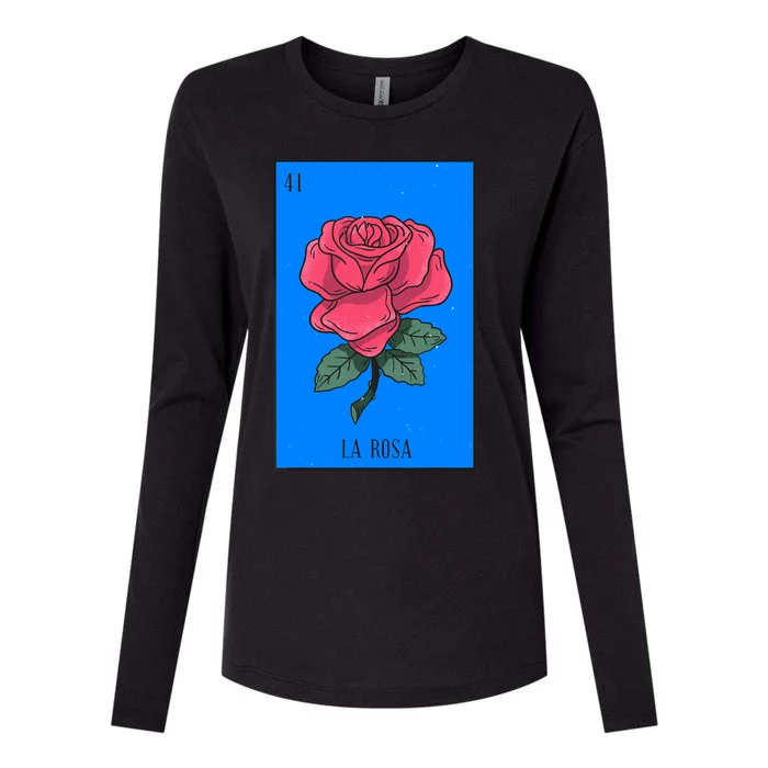 La Rosa Mexican Lottery Culture Womens Cotton Relaxed Long Sleeve T-Shirt