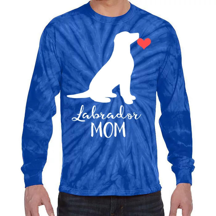 Labrador Retriever Mom Dog Silhouette Gift Tie-Dye Long Sleeve Shirt