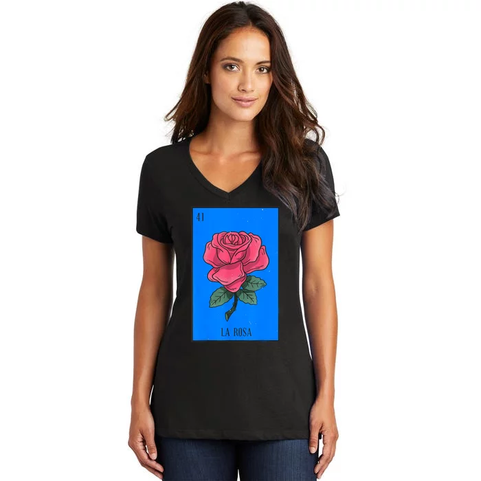 La Rosa Mexican Lottery Culture Women's V-Neck T-Shirt