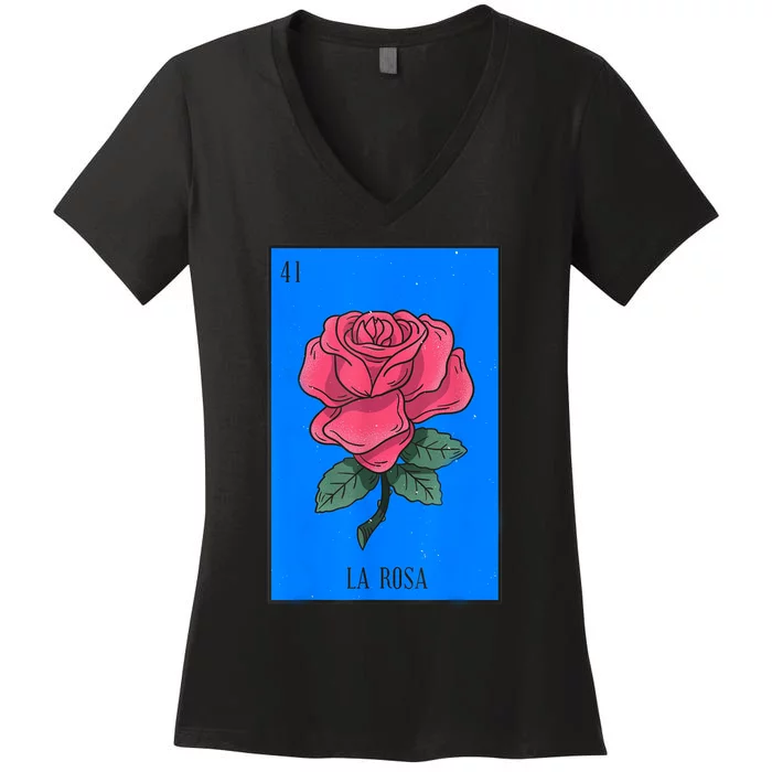 La Rosa Mexican Lottery Culture Women's V-Neck T-Shirt