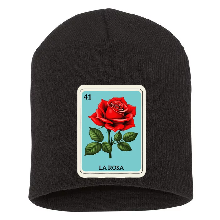 La Rosa Mexican Lottery Card Game Gift Short Acrylic Beanie