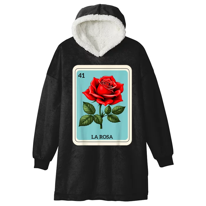 La Rosa Mexican Lottery Card Game Hooded Wearable Blanket