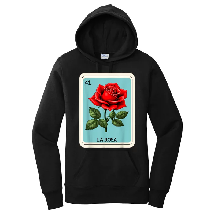 La Rosa Mexican Lottery Card Game Women's Pullover Hoodie