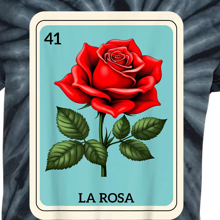 La Rosa Mexican Lottery Card Game Kids Tie-Dye T-Shirt