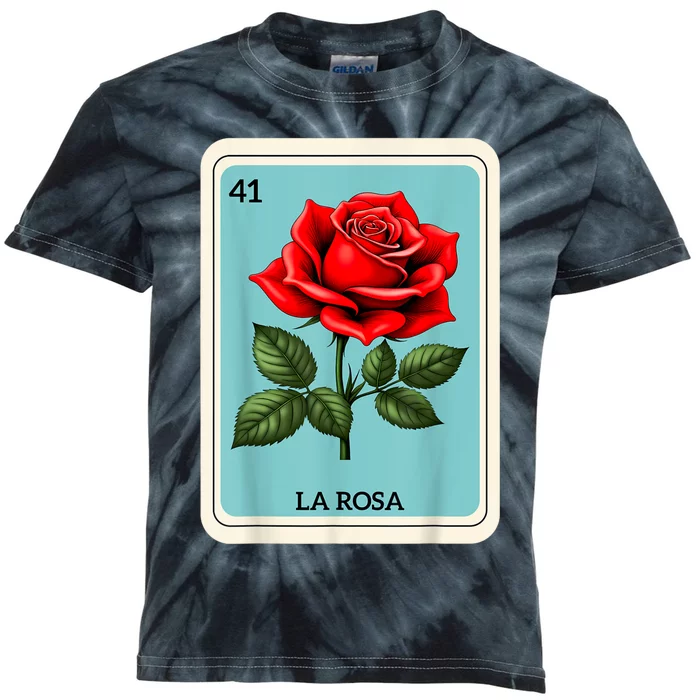 La Rosa Mexican Lottery Card Game Kids Tie-Dye T-Shirt