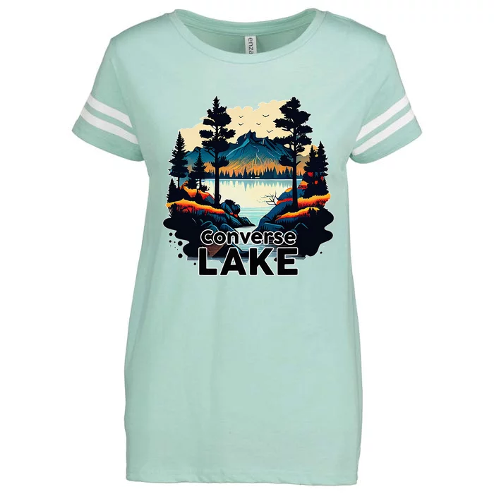 Lake Retro Minimalist Lake Enza Ladies Jersey Football T-Shirt