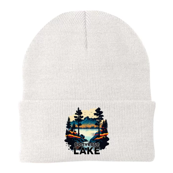 Lake Retro Minimalist Lake Knit Cap Winter Beanie