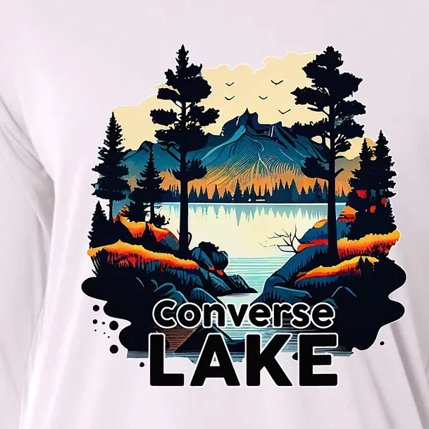 Lake Retro Minimalist Lake Cooling Performance Long Sleeve Crew