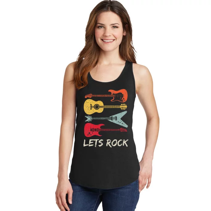 Lets Rock N Roll Guitar Ladies Essential Tank