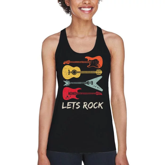 Lets Rock N Roll Guitar Women's Racerback Tank