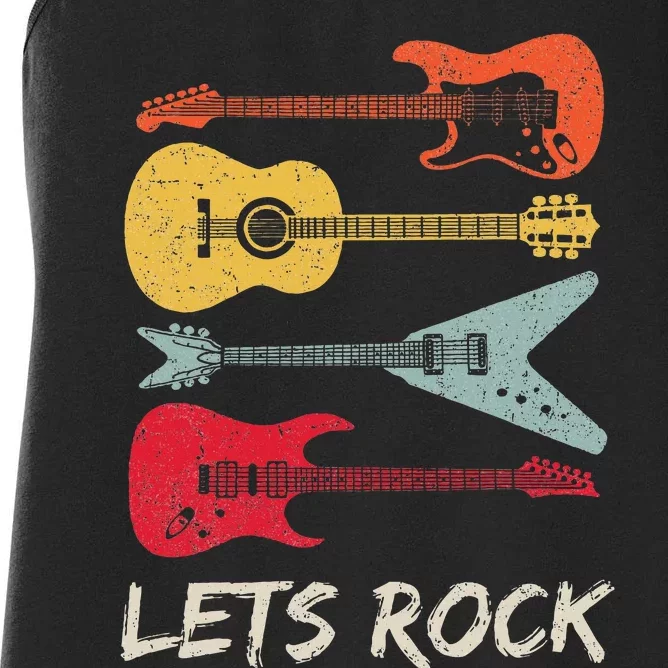 Lets Rock N Roll Guitar Women's Racerback Tank