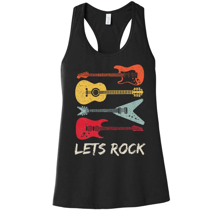 Lets Rock N Roll Guitar Women's Racerback Tank