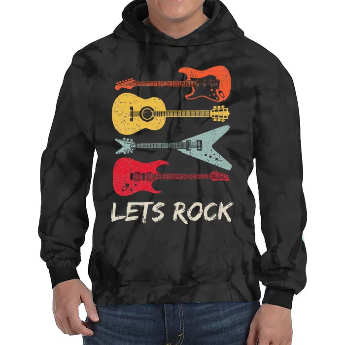 Lets Rock N Roll Guitar Tie Dye Hoodie