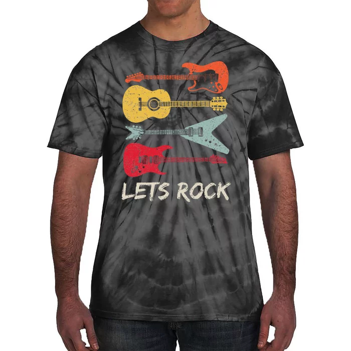 Lets Rock N Roll Guitar Tie-Dye T-Shirt