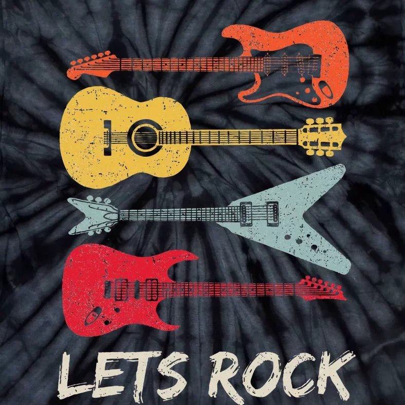 Lets Rock N Roll Guitar Tie-Dye T-Shirt