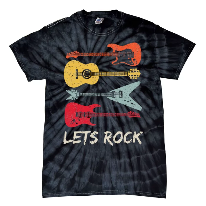 Lets Rock N Roll Guitar Tie-Dye T-Shirt