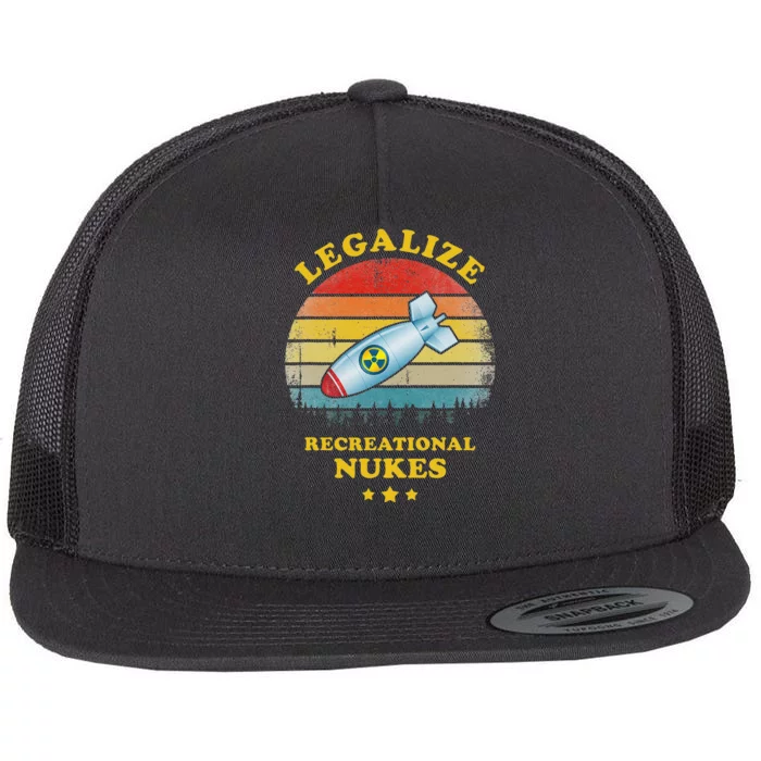 Legalize Recreational Nukes Funny Vintage Flat Bill Trucker Hat