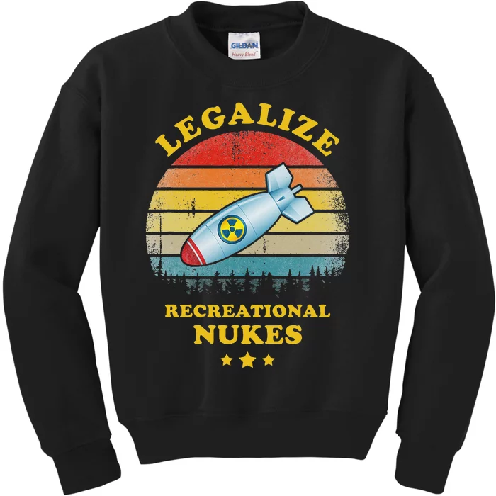 Legalize Recreational Nukes Funny Vintage Kids Sweatshirt