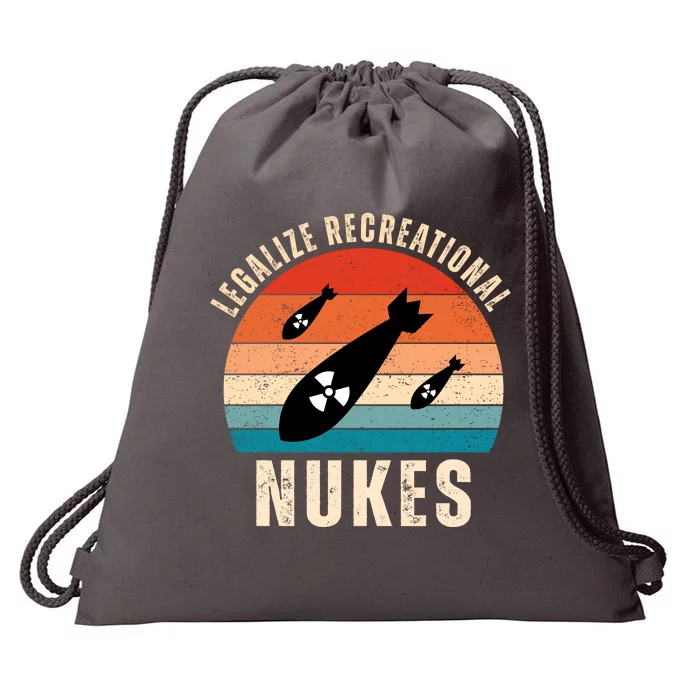 Legalize Recreational Nukes Funny Retro Drawstring Bag