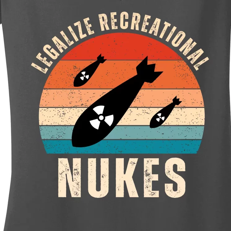 Legalize Recreational Nukes Funny Retro Women's V-Neck T-Shirt