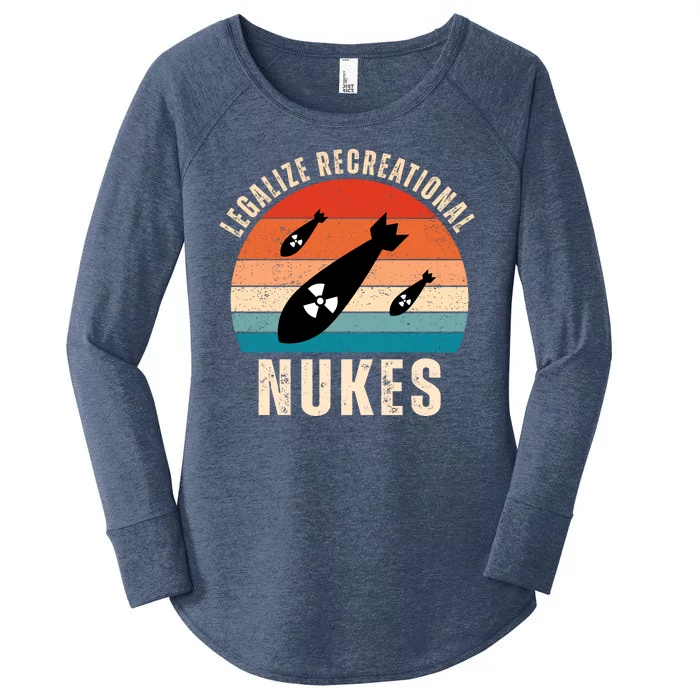 Legalize Recreational Nukes Funny Retro Women's Perfect Tri Tunic Long Sleeve Shirt