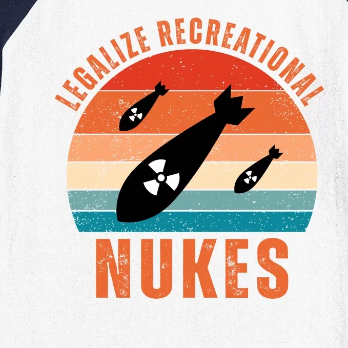 Legalize Recreational Nukes Funny Retro Baseball Sleeve Shirt