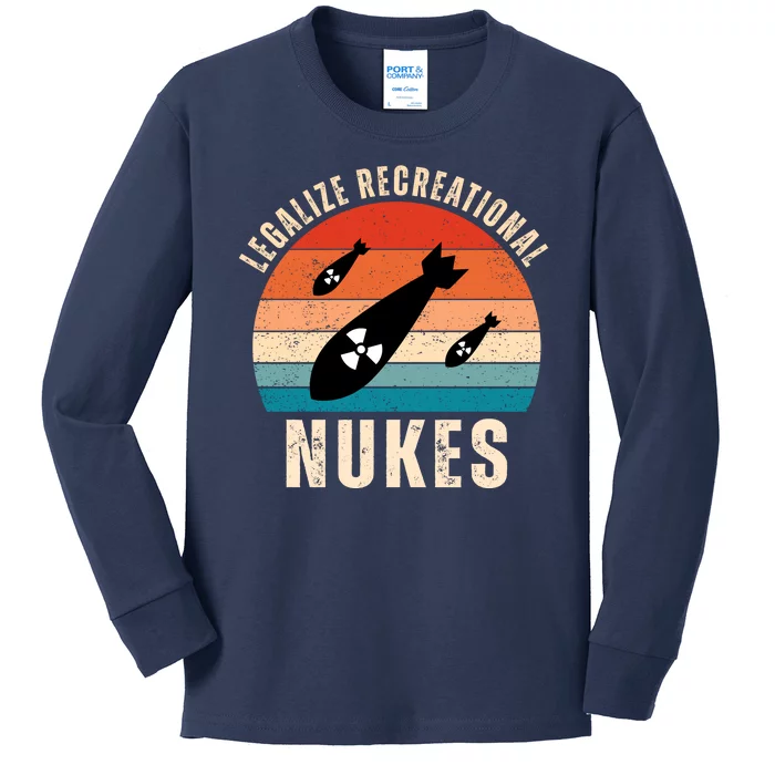 Legalize Recreational Nukes Funny Retro Kids Long Sleeve Shirt