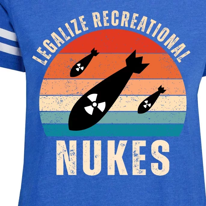 Legalize Recreational Nukes Funny Retro Enza Ladies Jersey Football T-Shirt