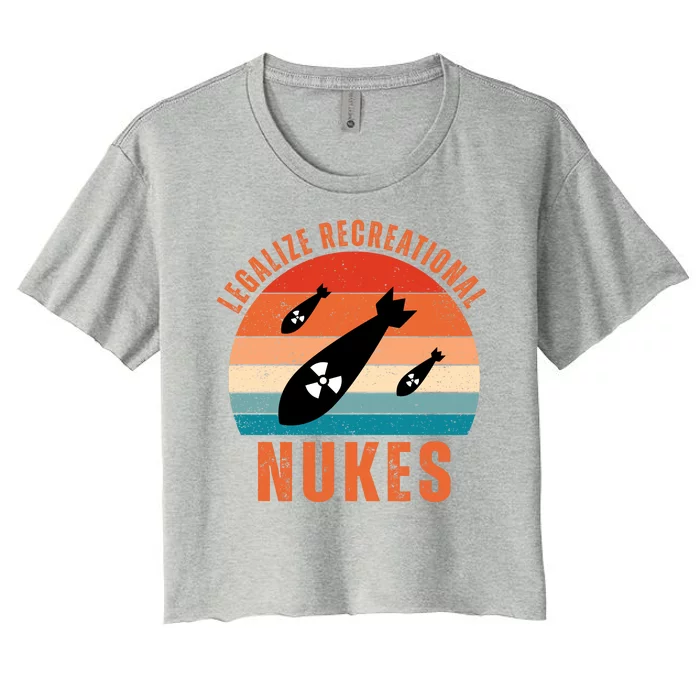 Legalize Recreational Nukes Funny Retro Women's Crop Top Tee