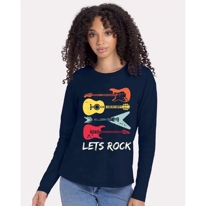 Lets Rock N Roll Guitar Retro Gift Men Women Womens Cotton Relaxed Long Sleeve T-Shirt