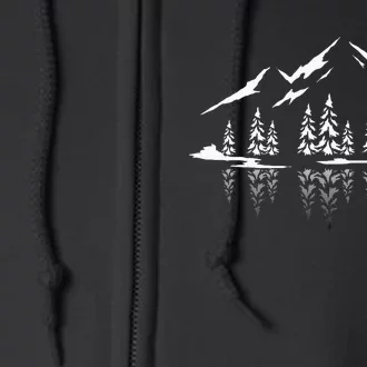 Landscape Reflection Nature Trees Forest Outdoor Mountain Full Zip Hoodie