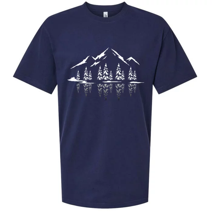 Landscape Reflection Nature Trees Forest Outdoor Mountain Sueded Cloud Jersey T-Shirt