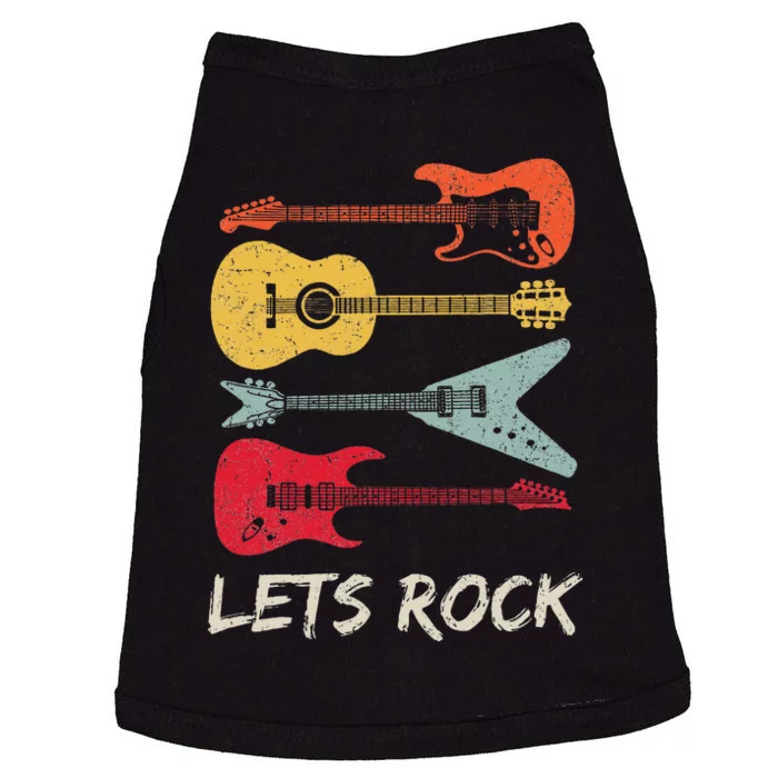 Lets Rock N Roll Guitar Retro Doggie Tank