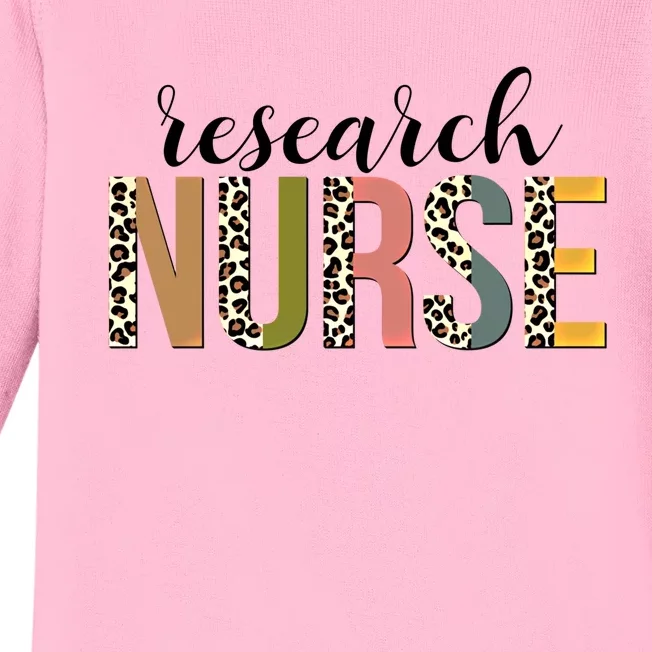 Leopard Research Nurse Print For Nursing Student Gift Baby Long Sleeve Bodysuit